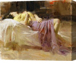 Sunny Afternoon on The Canal Canvas Paintings - Afternoon Repose by Pino