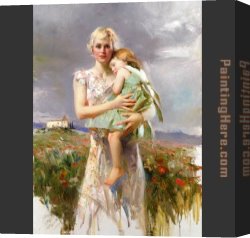 The Angel And Tobias with The Fish Canvas Paintings - Angel from Above by Pino