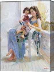 Reading a Book Canvas Paintings - Book of Poems by Pino
