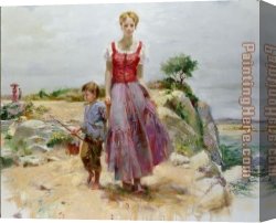 A Peaceful Retreat Canvas Paintings - Cliffside Retreat by Pino