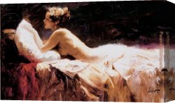 Evening on a Parisian Boulevard Canvas Paintings - Evening Repose by Pino