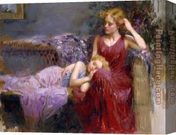 The Foster Mother Canvas Paintings - MOTHER'S LOVE by Pino