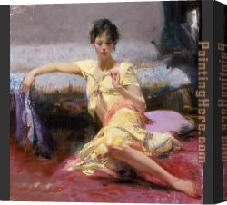 Evening on a Parisian Boulevard Canvas Paintings - Parisian Girl by Pino