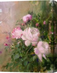 Roses Canvas Paintings - ROSE GARDEN by Pino