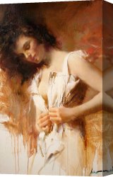 The White Rose Canvas Paintings - WHITE DRESS by Pino