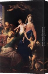Holy Family Canvas Paintings - Holy Family by Pompeo Girolamo Batoni