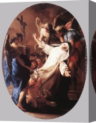 Girolamo Canvas Paintings - The Ecstasy of St Catherine of Siena by Pompeo Girolamo Batoni