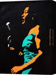 Pop Art Canvas Paintings - billie on black by Pop art
