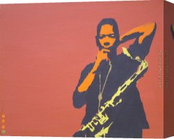 Pop Art Canvas Paintings - coltrane on rust by Pop art