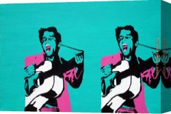 Beaux-arts Canvas Paintings - guitar player by Pop art