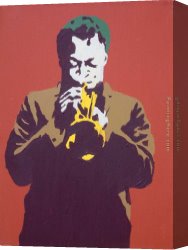 Pop Art Canvas Paintings - miles 1960, on rust by Pop art