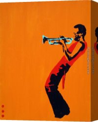 3d Art Canvas Paintings - miles on orange by Pop art