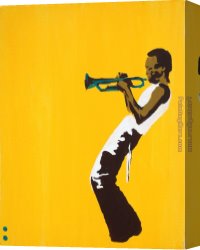 Yellow Canvas Paintings - miles on yellow by Pop art