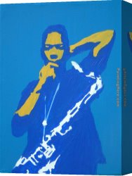 Pop Art Canvas Paintings - trane in blue by Pop art