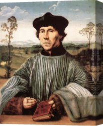 Canon Canvas Paintings - Portrait of a Canon by Quentin Massys