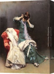 Raimundo Canvas Paintings - Preparing for the Costume Ball by Raimundo de Madrazo y Garreta