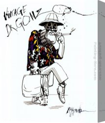 Beaux-arts Canvas Paintings - Fear And Loathing In Las Vegas I by Ralph Steadman Art