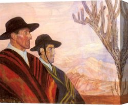 Ramon Vilanova Canvas Paintings - Caballeros by Ramon De Zubiaurre