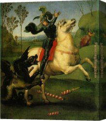 St George And The Dragon, Victory Leading Sketch-model for a Proposed War Memorial Canvas Paintings - Saint George and the Dragon by Raphael