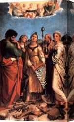 Cecilia Canvas Paintings - The Saint Cecilia Altarpiece by Raphael
