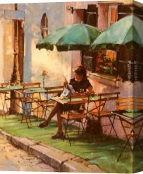 Cafe Canvas Paintings - Only A Rose At Cafe Rose by Raymond Leech