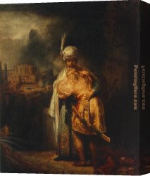 Rembrandt Canvas Paintings - Biblical Scene by Rembrandt