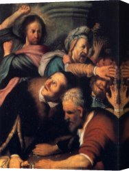 The Yellow Christ Canvas Paintings - Christ Driving The Money Changers From The Temple by Rembrandt