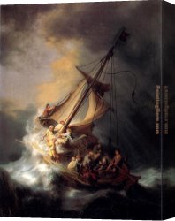 The Yellow Christ Canvas Paintings - Christ In The Storm by Rembrandt