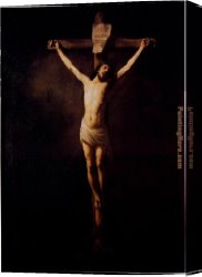 Cross in The Wilderness Canvas Paintings - Christ On The Cross by Rembrandt