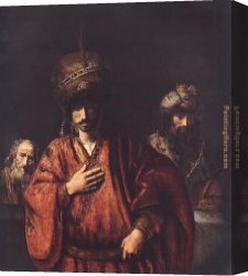 Rembrandt Canvas Paintings - David and Uriah by Rembrandt