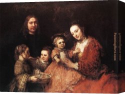 Family Canvas Paintings - Family Group by Rembrandt