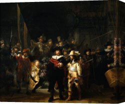 Rembrandt Canvas Paintings - rembrandt nightwatch painting by Rembrandt