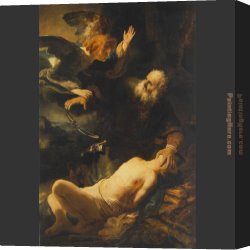 Abraham Canvas Paintings - The Sacrifice of Abraham by Rembrandt