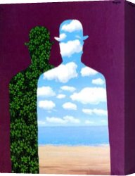 Surrealism Canvas Paintings - High Society by Rene Magritte