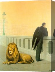 Surrealism Canvas Paintings - Homesickness by Rene Magritte
