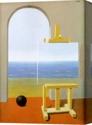 Allegory of Human Life Canvas Paintings - The Human Condition by Rene Magritte
