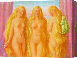 Rene Magritte Canvas Paintings - The Sea of Flames by Rene Magritte