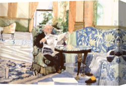 Rhoda Canvas Paintings - Interior of Rome Hotel by Rhoda Yanow