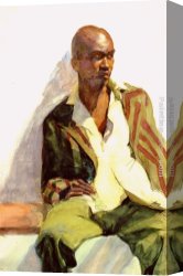 Rhoda Canvas Paintings - Striped Jacket by Rhoda Yanow