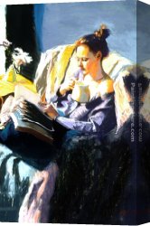 Rhoda Canvas Paintings - Tea Break by Rhoda Yanow