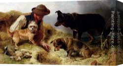 Ansdell Canvas Paintings - Rabbiting by Richard Ansdell