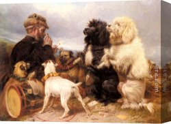 Ansdell Canvas Paintings - The Lucky Dogs by Richard Ansdell