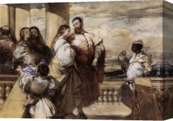 Richard Parkes Bonington Canvas Paintings - A Venetian Scene by Richard Parkes Bonington