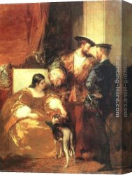 Richard Parkes Bonington Canvas Paintings - Francis I and the Duchess of Etampes by Richard Parkes Bonington