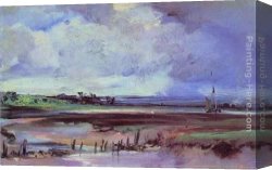 Richard Parkes Bonington Canvas Paintings - Les Salinieres by Trouville by Richard Parkes Bonington