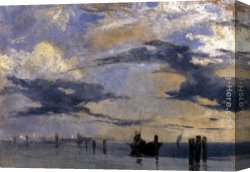Richard Parkes Bonington Canvas Paintings - On the Adriatic by Richard Parkes Bonington