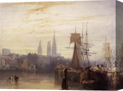 Rouen Canvas Paintings - Rouen by Richard Parkes Bonington