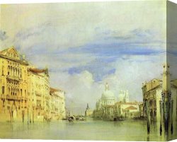 A Regatta on The Grand Canal Canvas Paintings - Venice. The Grand Canal. by Richard Parkes Bonington