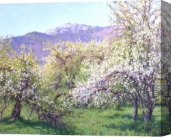The Pear Orchard Canvas Paintings - Abandoned Orchard by Richard Wheeler Whitney