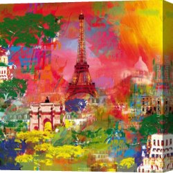 April in Paris Canvas Paintings - Paris by Robert Holzach